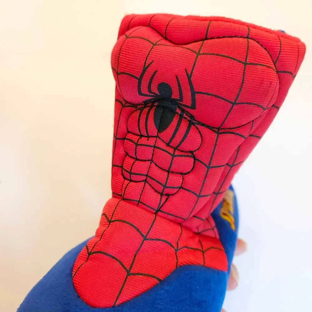 Marvel Spider-Man Boys Slipper Boots Size 9/10 3D Plush Velcro Red Blue